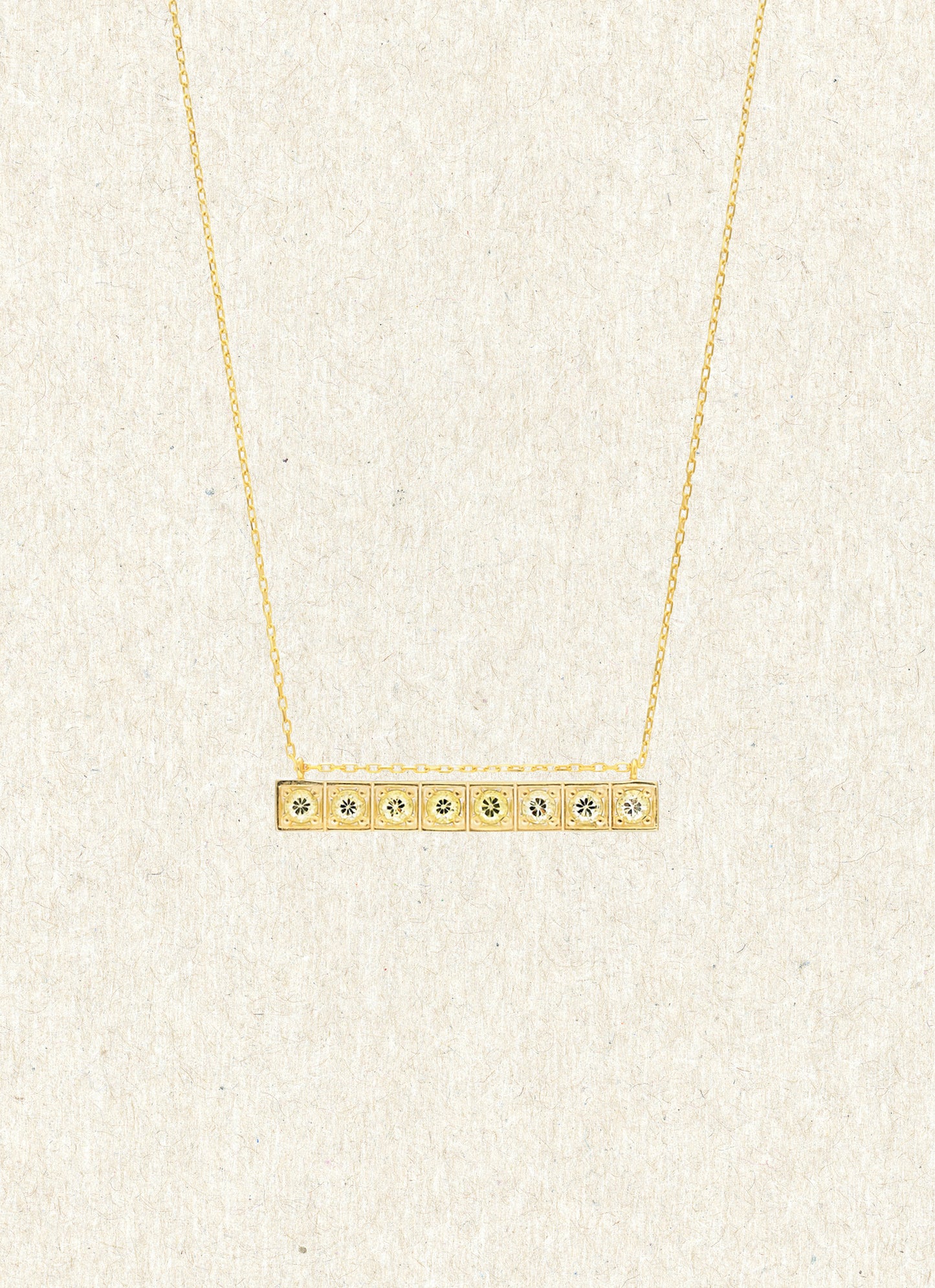 Ama Citrine Stone Bar Gold Pendant
