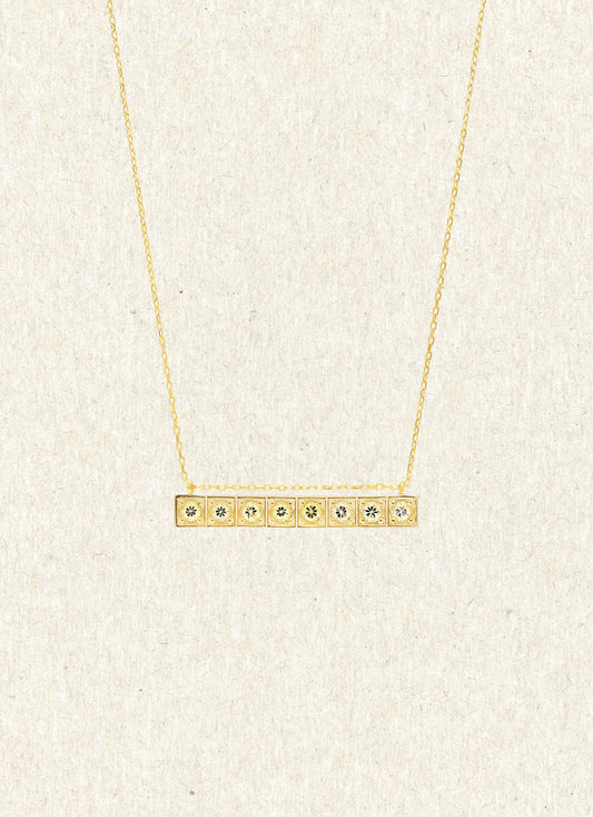 Ama Citrine Stone Bar Gold Pendant